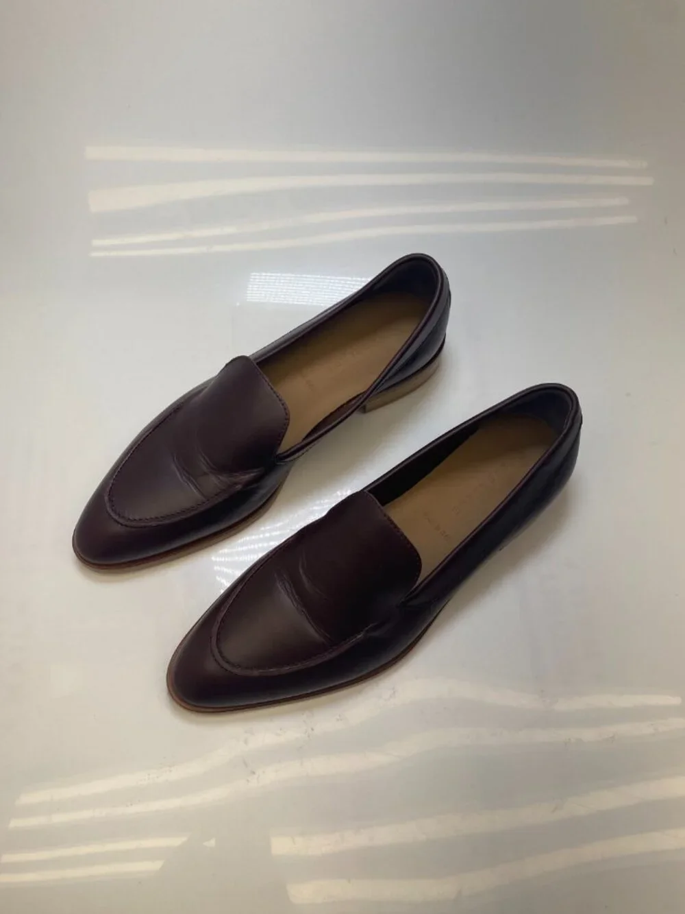 Everlane Women's Modern Leather Burgundy Loafer Sz 7.5